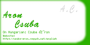 aron csuba business card